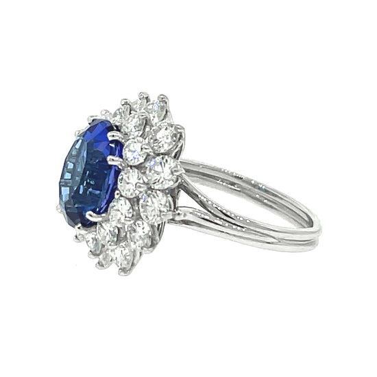 Belle Époque Sapphire and Diamond Navette Ring, France – Erstwhile Jewelry